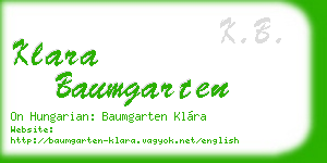 klara baumgarten business card